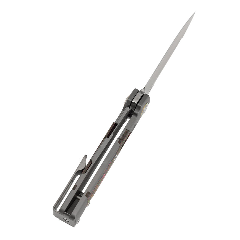 Kansept Kitpu K2123A3 CPM-20CV Blade Titanium with 80S Camocarbon Handle Frame Lock Knife
