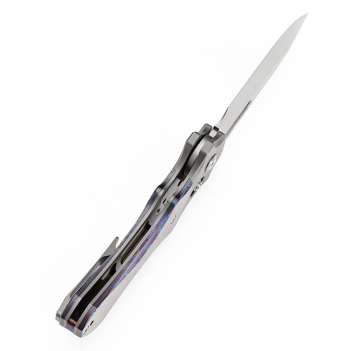KANSEPT Quasar K1099V4 CPM 20CV Blade Titanium and Timascus Handle Cross Bar Lock
