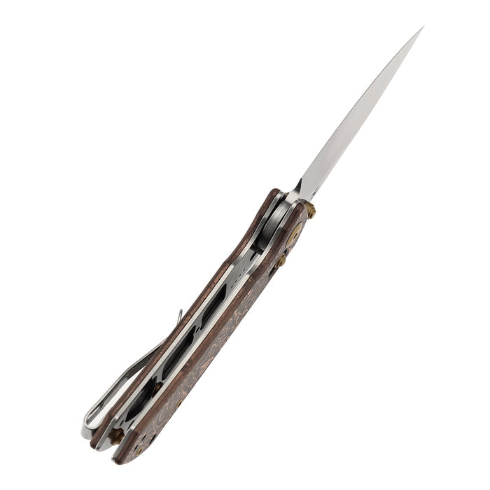 KANSEPT Fenrir K1034V3 CPM-S35VN Blade Copper Carbon Fiber Handle Crossbar Lock Knife