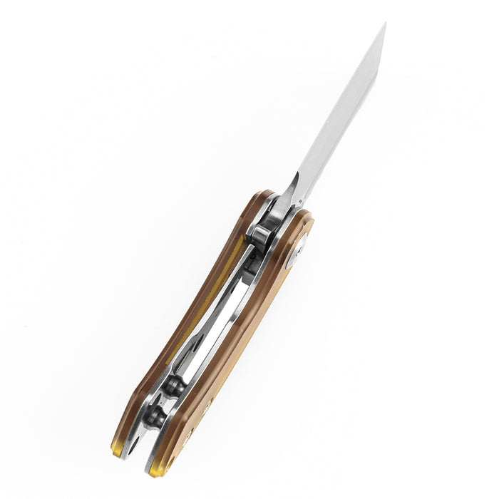 KANSEPT Mini Korvid K3030P1 CPM S35VN Blade Amber PEI/Ultem Handle Liner Lock