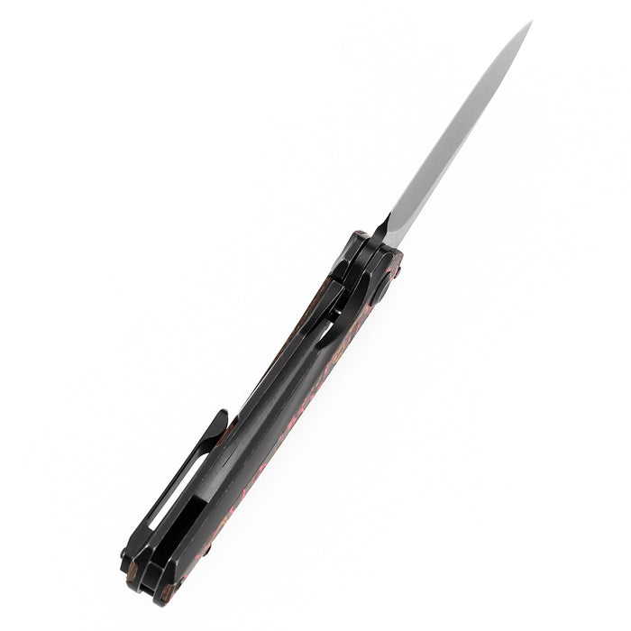 KANSEPT Raven K2109A6 CPM 20CV Blade Titanium wtih Flo Party Camocarbon Handle Frame Lock