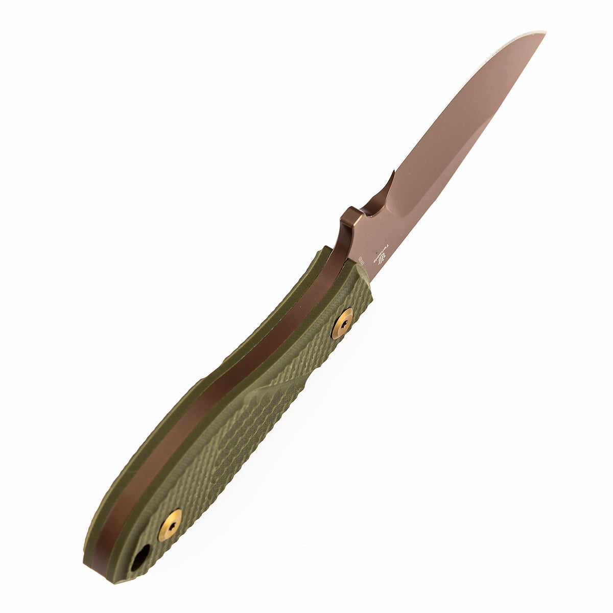 Tenable Tiny Dancer G014A7 Rose Gold D2 Blade Olive Green G10 Handle Fixed Blade Knife