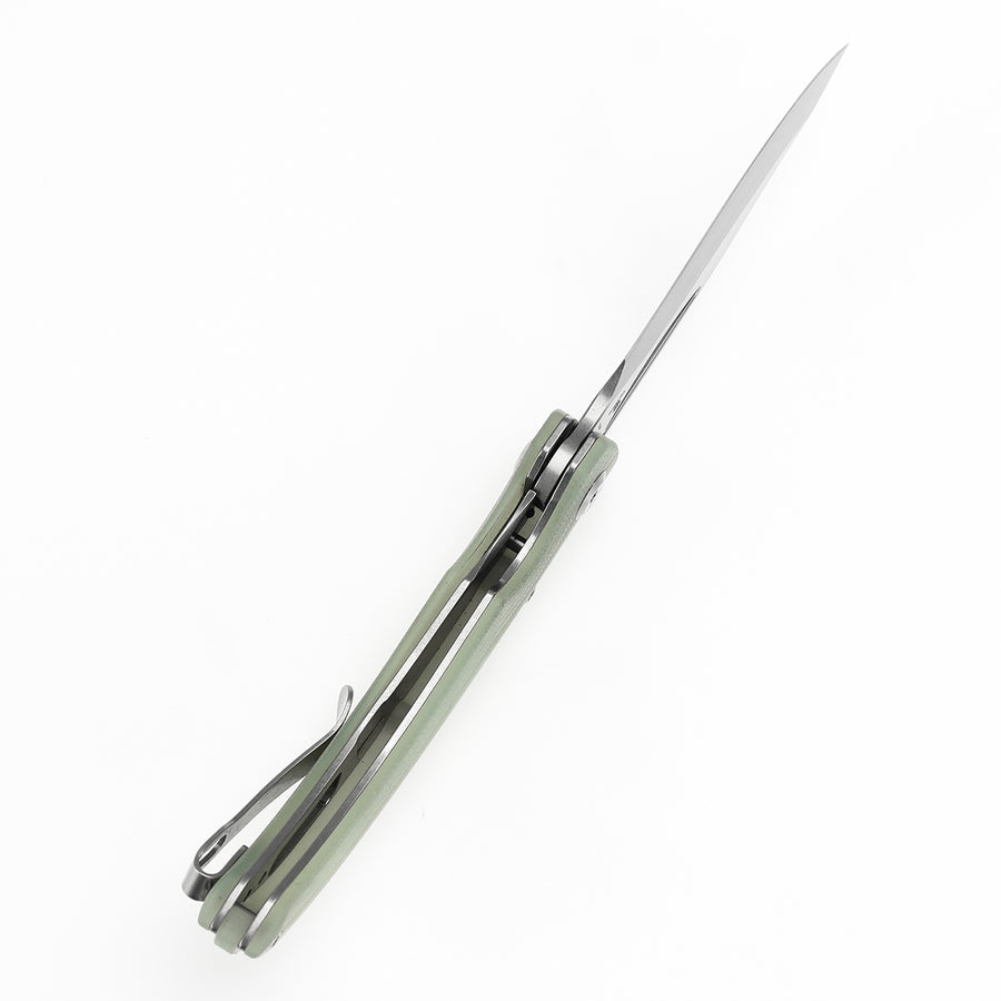 Tenable Gideon T1119A3 Stonewashed Nitro V Blade Jade G10 Handle Folding Knife Liner Lock