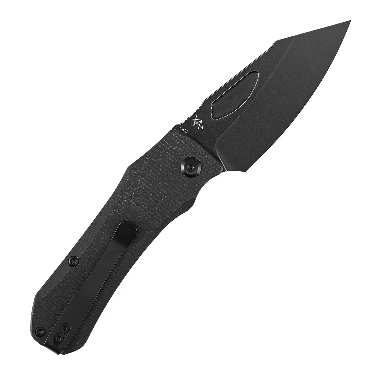 Tenable Loki B1058A1 Blackwash Nitro-V Blade Black Micarta Handle Liner Lock Folding Knife