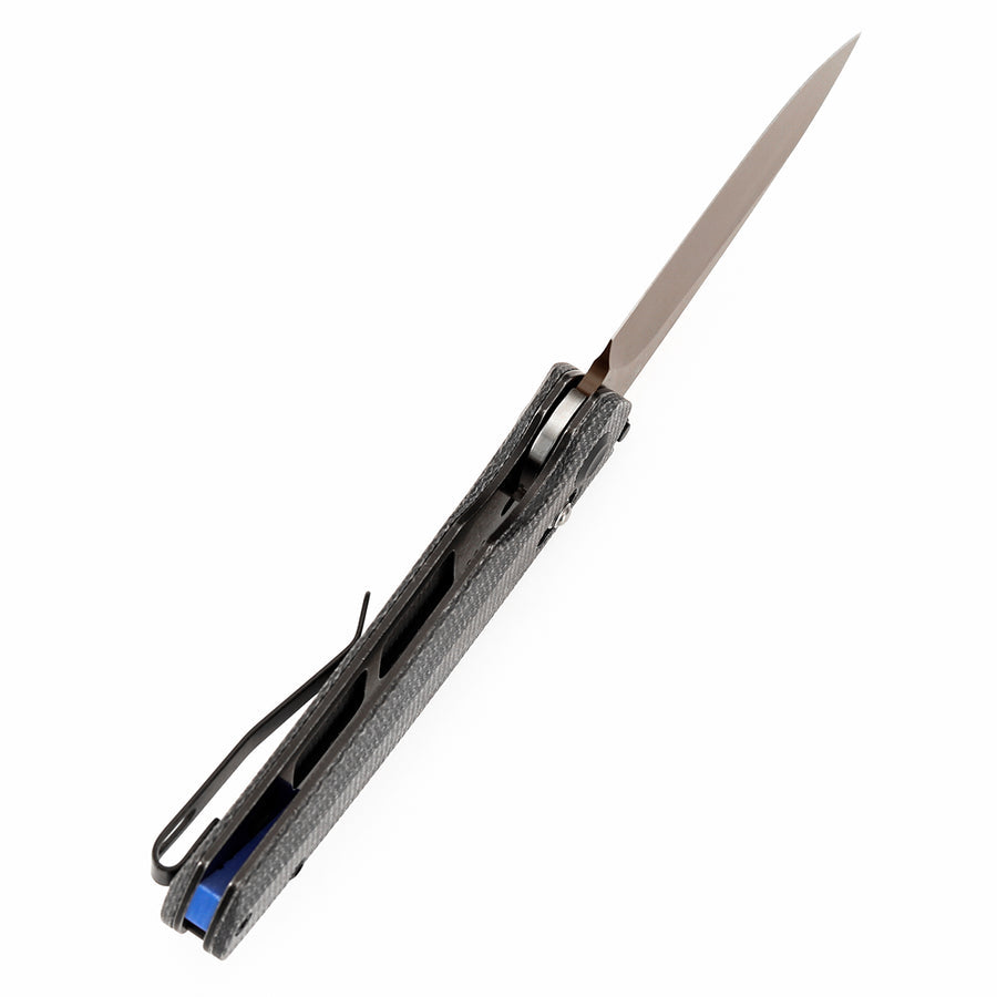 Tenable Raven T2109V6 14C28N Blade Black Micarta Handle Cross Bar Lock Folding Knife