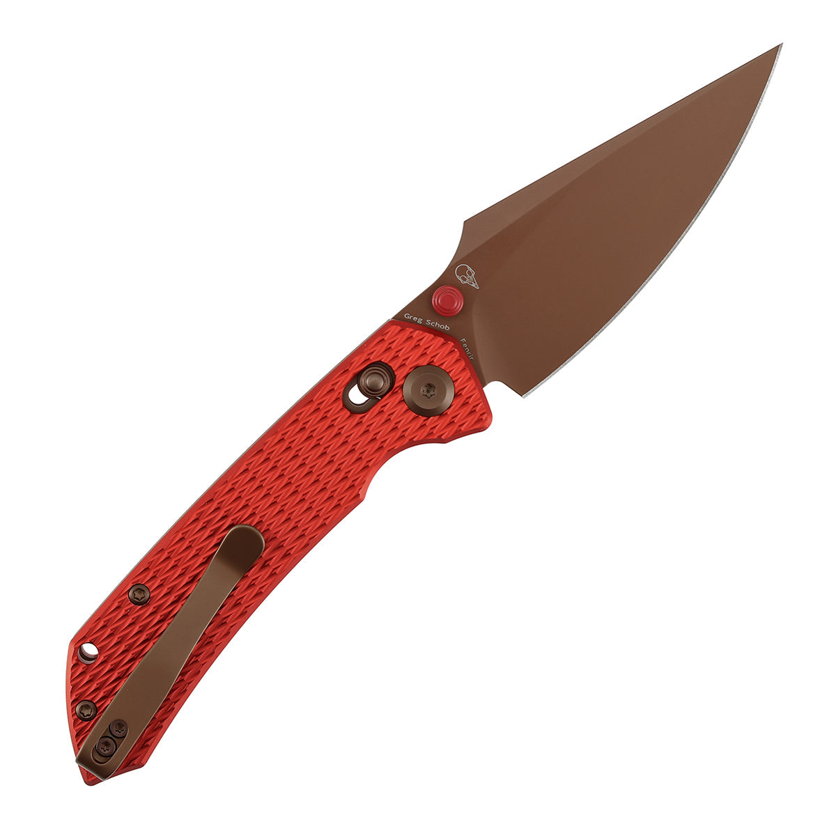 Tenable Fenrir T1034V17 Rose Gold Nitro-V Blade Red Anodized Aluminum Handle Crossbar Lock Folding Knife