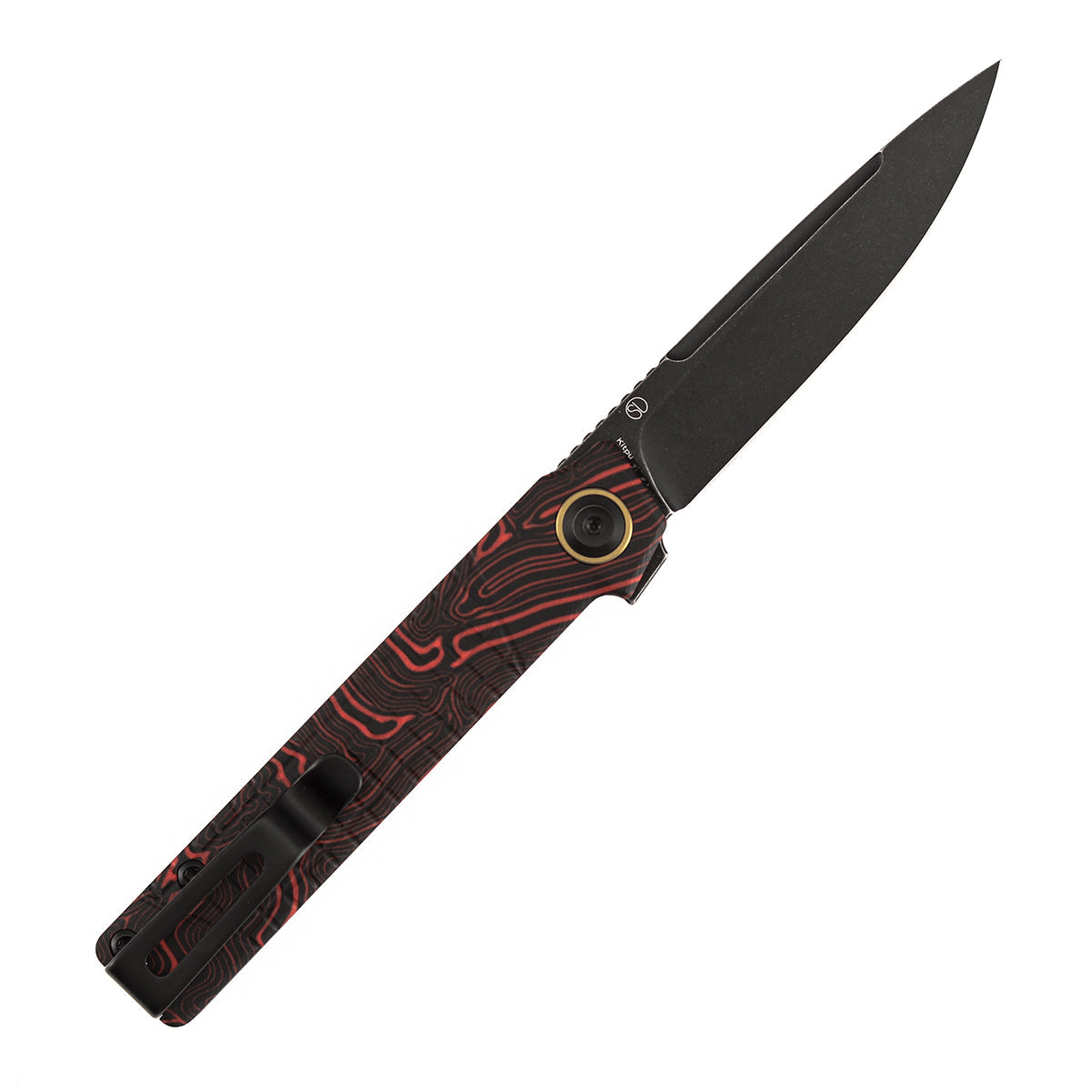 Tenable Kitpu B2123A4 Blackwash Nitro-V Blade Black & Red G-Mascus Handle Liner Lock Folding Knife