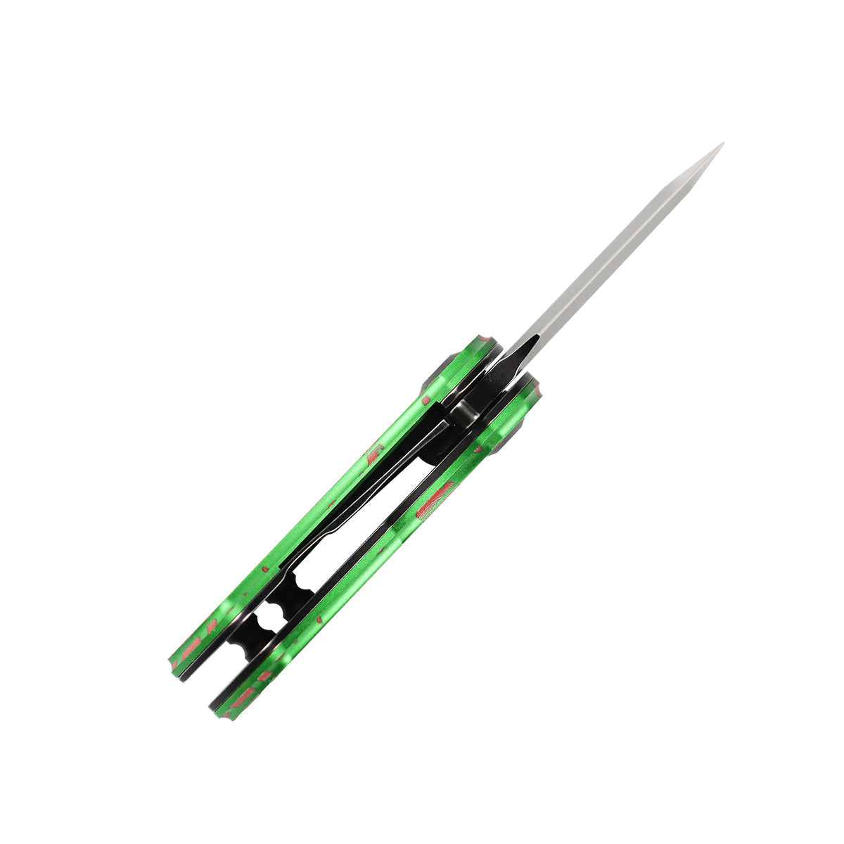 Kansept T3030P1 Mini Korvid Flipper Knife 154CM Blade Zombie Green Aluminum Handle