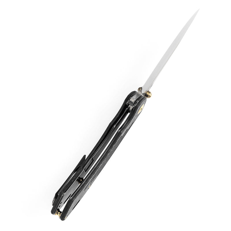 Kansept Pretatout K1032D2 Damascus Blade Shred Carbon Fiber Handle Frame Lock Folding Knives