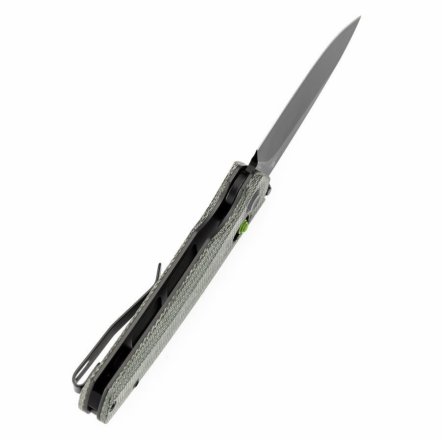 Tenable Raven T2109V5 14C28N Blade Green Micarta Handle Cross Bar Lock Folding Knife