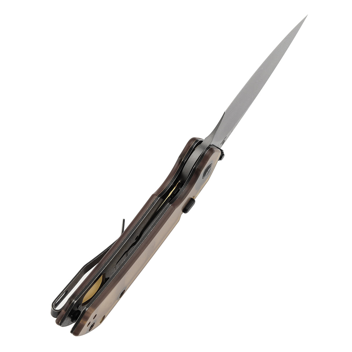 Navaja plegable Tenable Fenrir B1034H6 de hoja de Damasco, mango de PEI y bloqueo Liner Lock superior