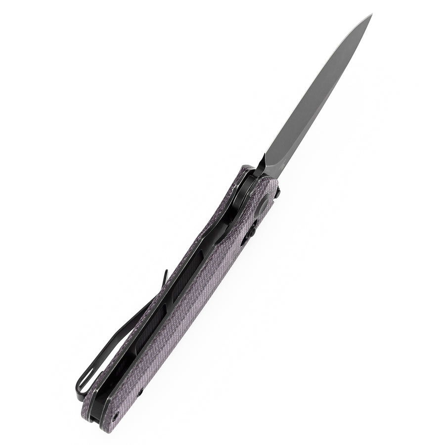 Tenable Raven T2109V7 14C28N Blade Purple Micarta Handle Cross Bar Lock Folding Knife