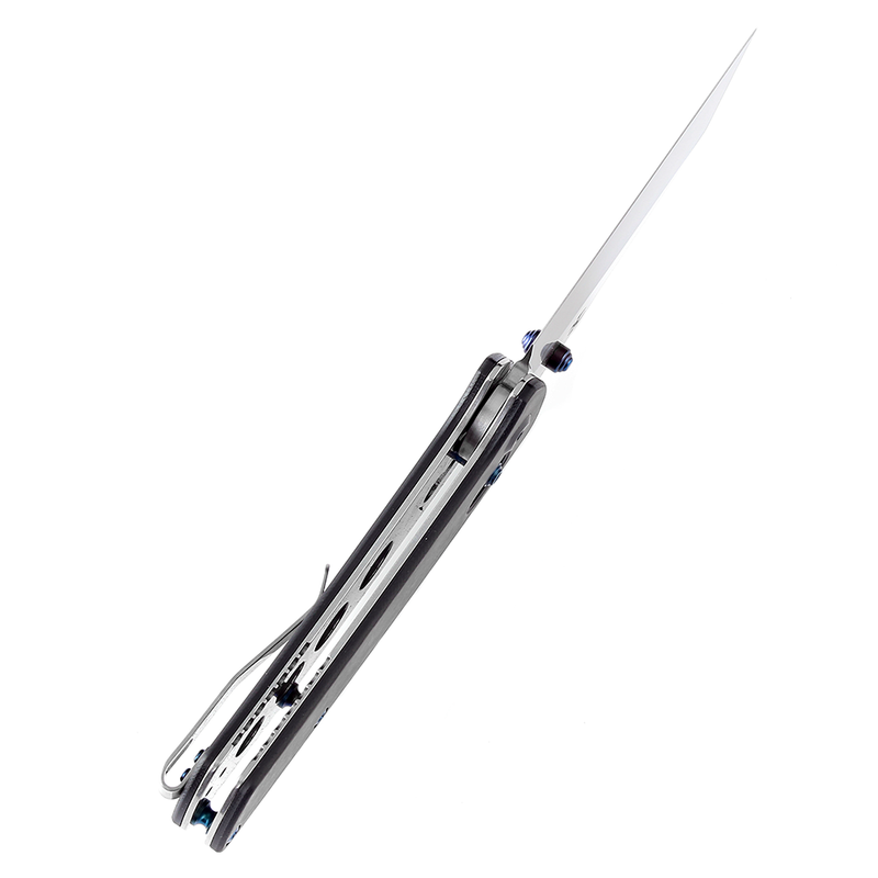 Kansept Main Street T1015V4 154CM Blade Twill Carbon Fiber G10 Handle Crossbar Lock Folding Knife