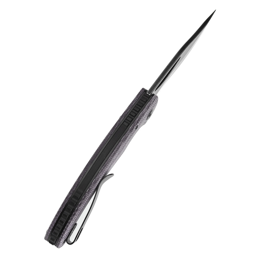 Tenable Gideon T1119A4 Blackwash Nitro V Blade Purple Micarta Handle Liner Lock