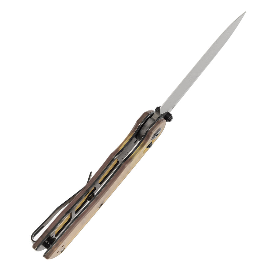 Tenable Kryo T1001V10 Damascus Blade PEI/Ultem Handle Crossbar Lock Folding Knife