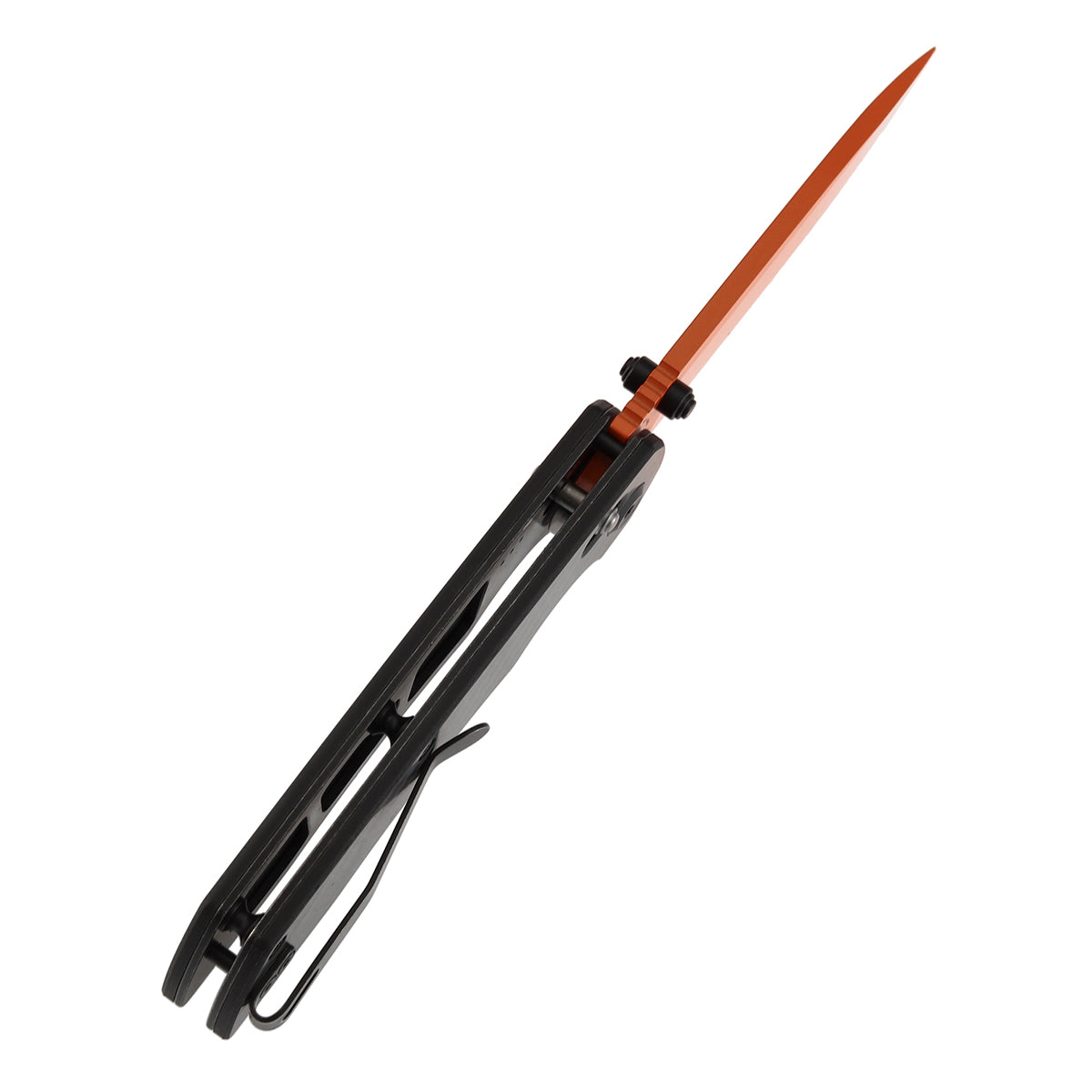 Tenable Kryo T1001V12 Orange Coated 14C28N Blade Twill Carbon Fiber+G10 Handle Crossbar Lock Folding Knife
