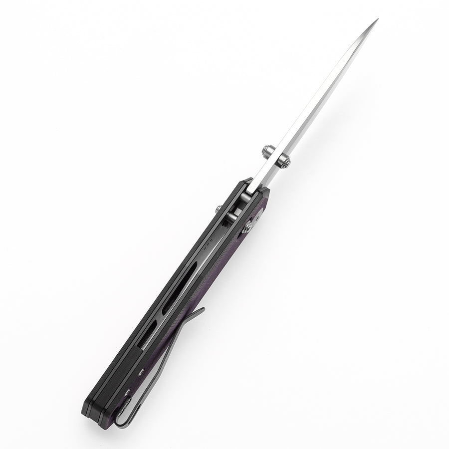 Tenable Beaver T1105V1 Nitro-V Blade Purple and Black G10 Handle Cross Bar Lock