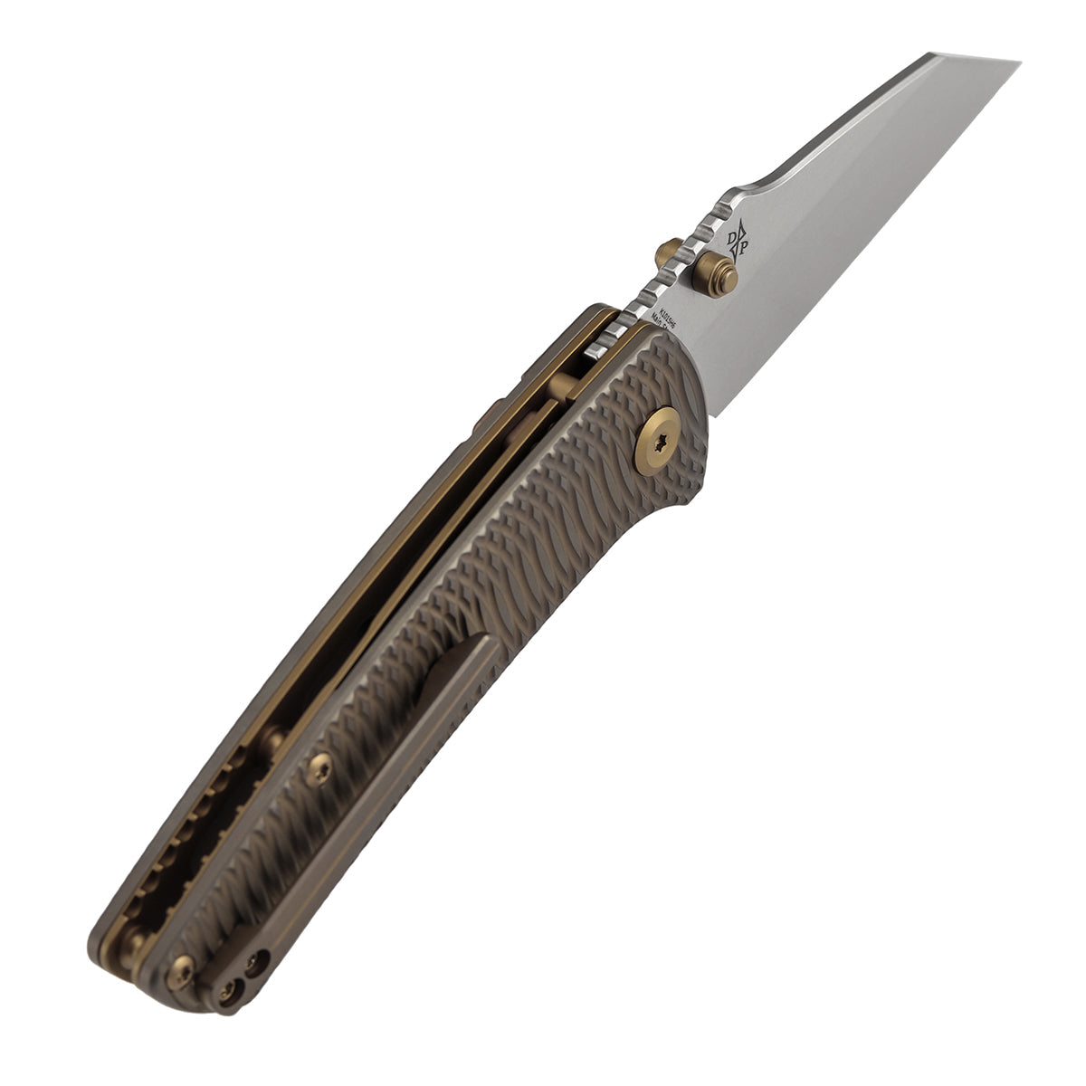 Kansept Main Street K1015H6 M390 Blade Bronze Anodized Titanium Handle Top Liner Lock Folding Knife
