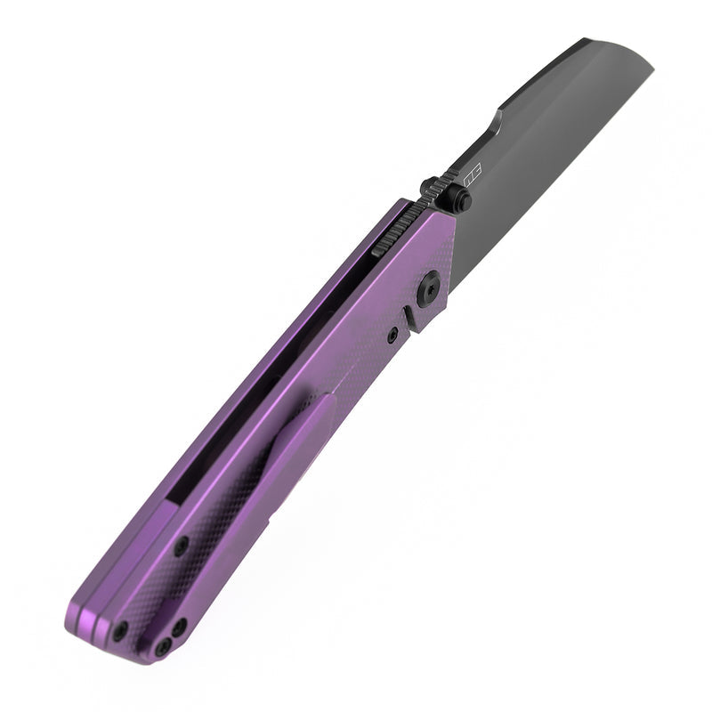 Kansept Contra K1139A5 Mirrior DLC CPM-S90V Blade Purple Anodized Titanium Handle Frame Lock Folding Knife
