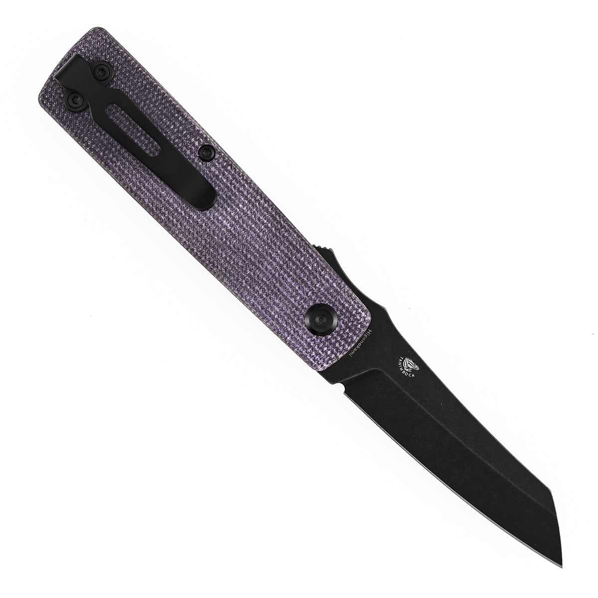 Tenable Higonokami B2135A1 Black Stonewashed D2 Blade Purple Micarta Handle Liner Lock Folding Knife