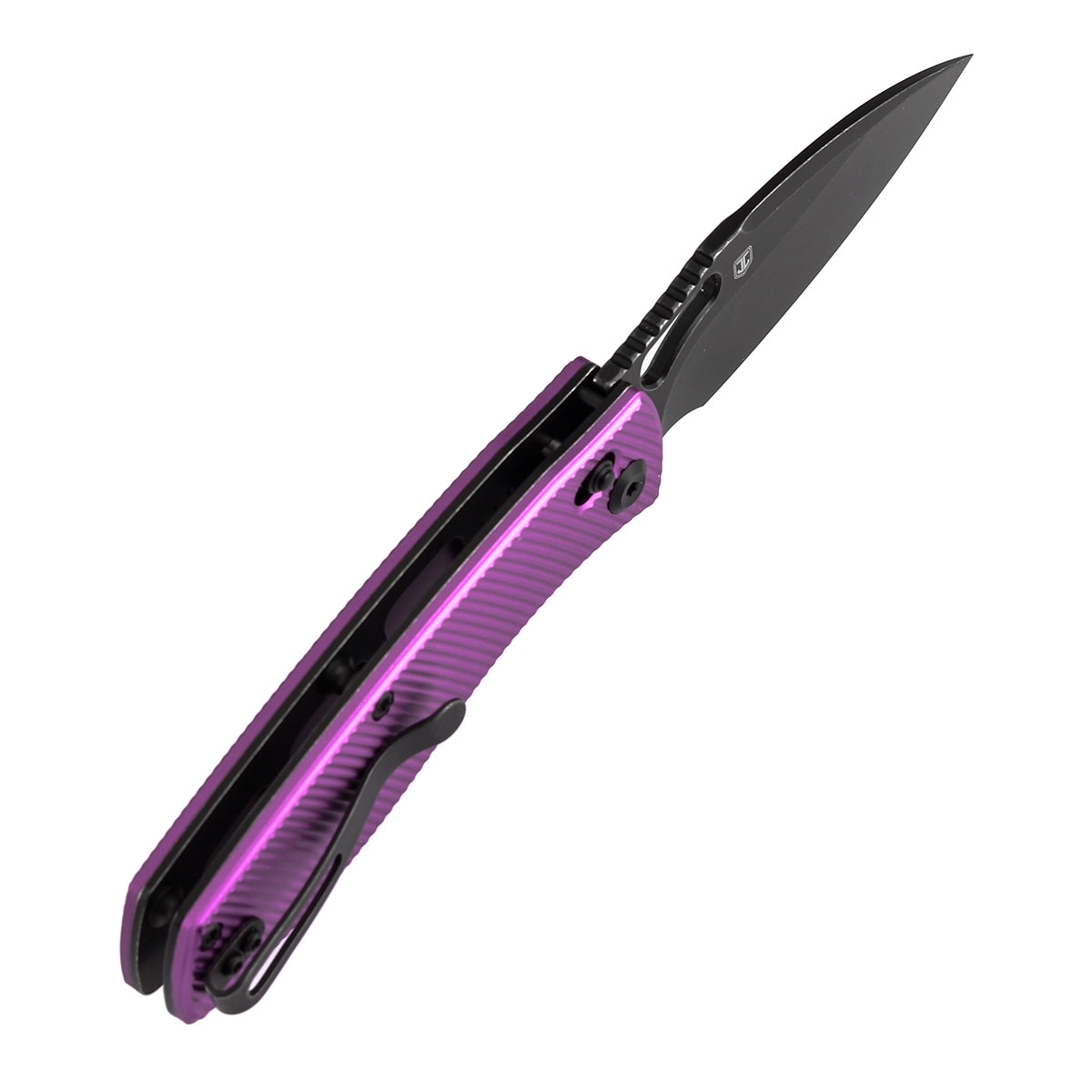Tenable Heron B2124V1 Nitro-V Blade Purple Aluminum Handle Crossbar Lock Folding Knife