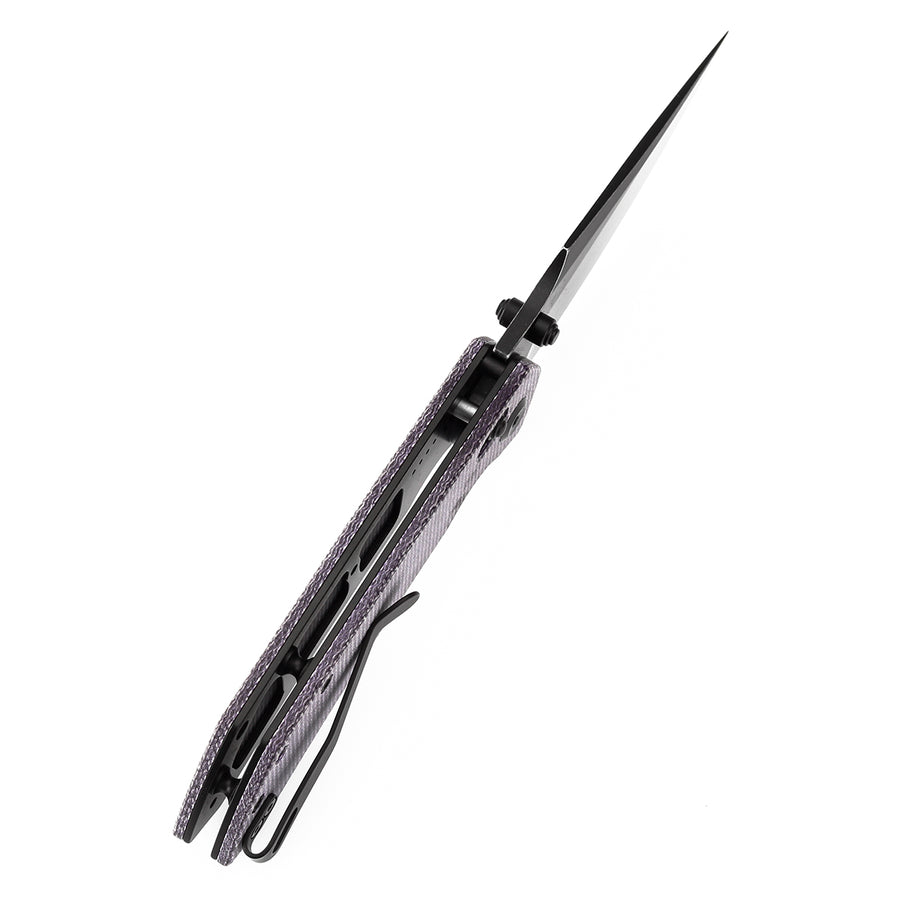Tenable Knives Fenrir T1034V4 Nitro-V Blade Purple Micarta Handle Cross Bar Lock