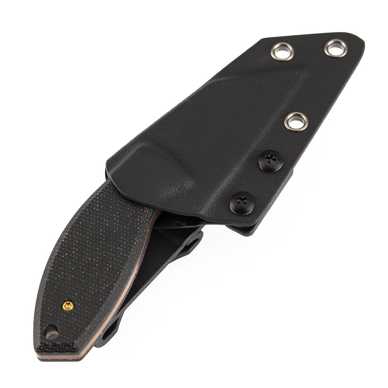 Kansept Siafu G016A2 Rose Gold Coated D2 Blade Black Micarta Handle Fixed Blade Knife