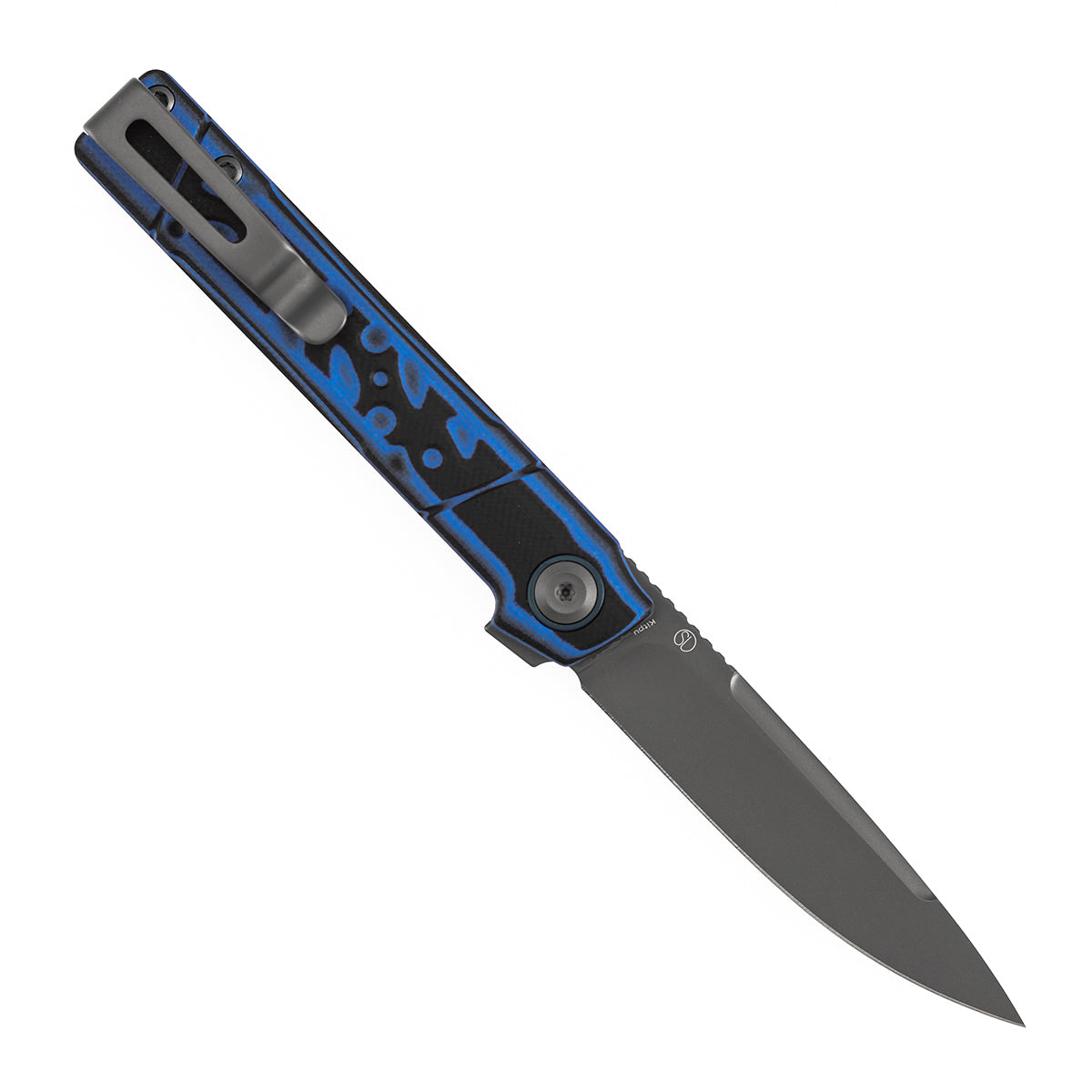 Tenable Kitpu B2123A1 Gray TiCn Coated Nitro-V Blade Blue & Black G10 Handle Liner Lock Folding Knife