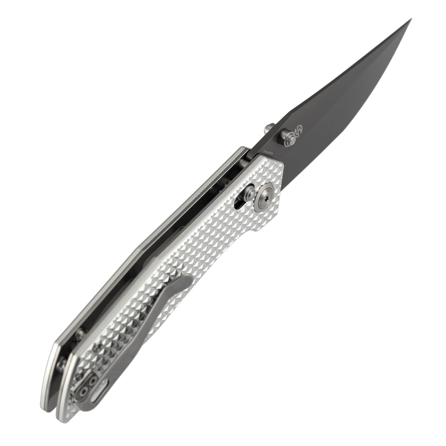 Tenable Deadite B1081V2 Gray TiCn Coated 14C28N Blade Silver Aluminum Handle Crossbar Lock Folding Knife