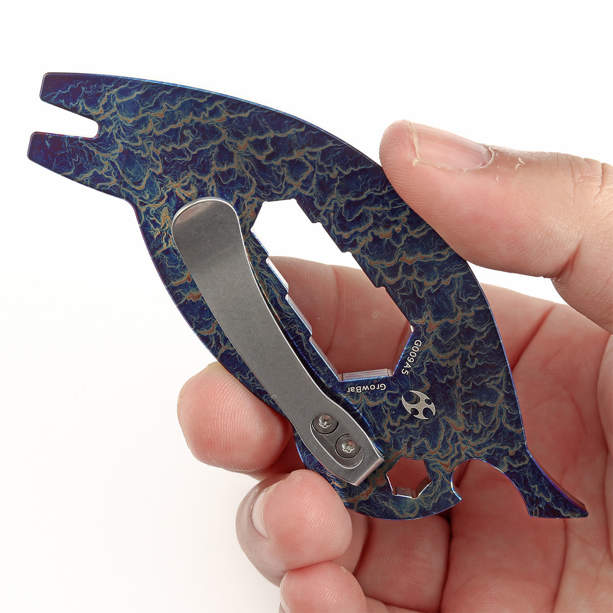 Kansept EDC CrowBar G009A5 Titanium with Lightning Strike Finish Multifunctional EDC Tool