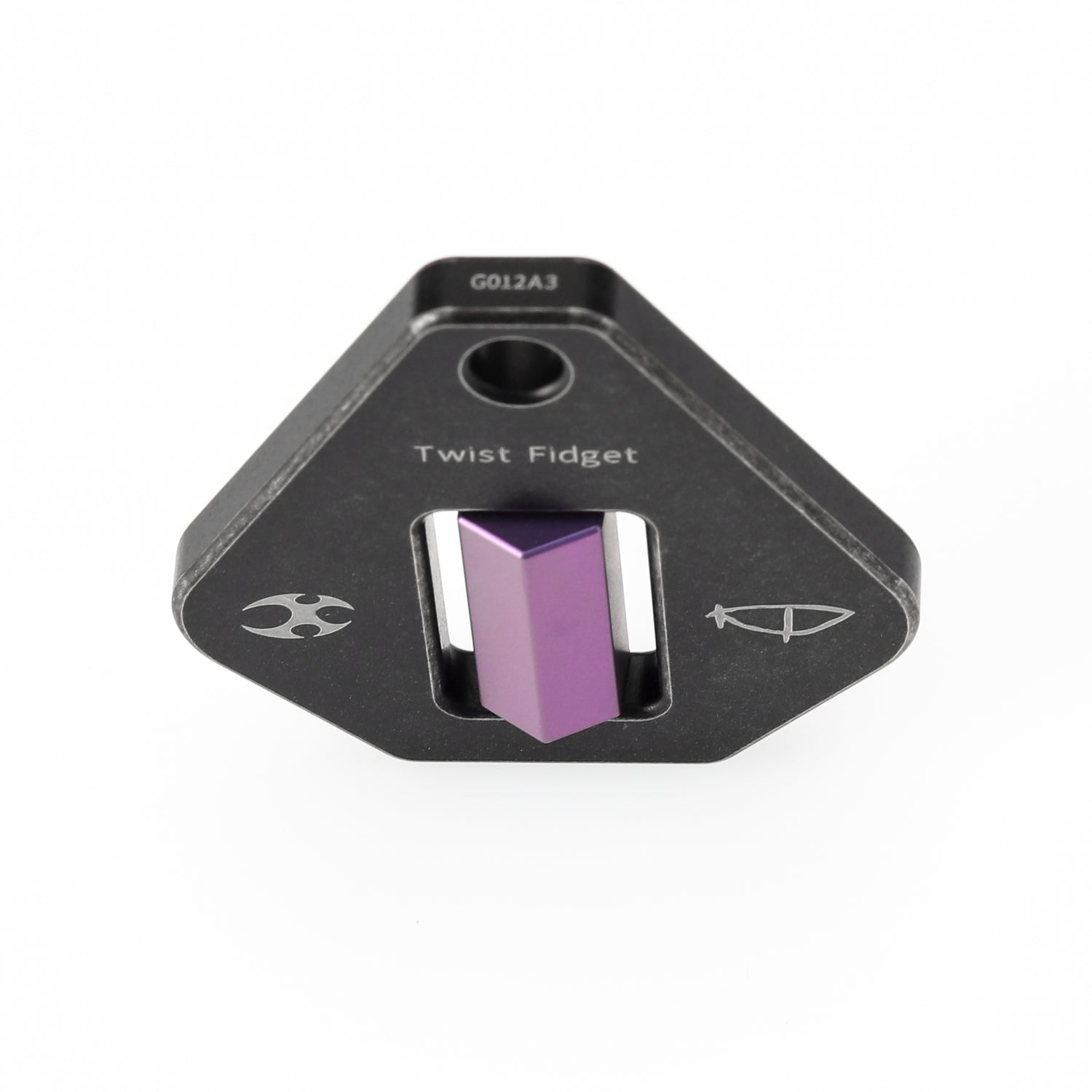 Kansept Titanium Twister G012A3 – Blackwash Ti with Antique Purple Anodized Spinner EDC Fidget Tool for Everyday Stress Relief