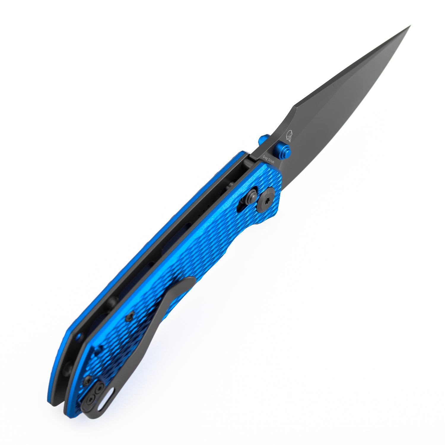 Tenable Fenrir T1034V15 Gray TiCn Coated Nitro-V Blade Blue Anodized Aluminum Handle Crossbar Lock Folding Knife