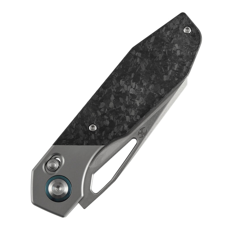 Kansept QTRO K1118VA3 Elmax Blade Titanium And Carbon Fiber Handle Crossbar Lock Folding Knife