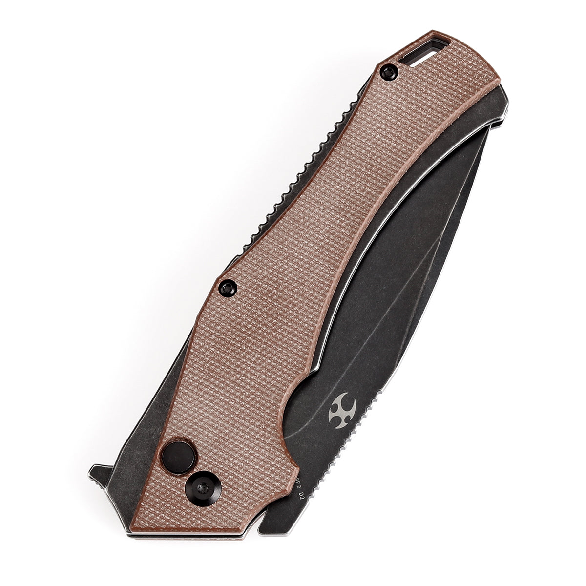 Kansept BTF T1008F2 D2 Blade Brown Micarta Handle Flipper Knife