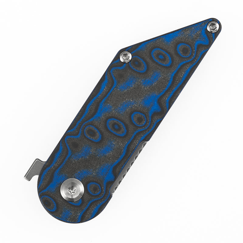 Kansept Dash T2045A3 154CM Blade Blue & Yellow Vortex Micarta Handle Liner Lock Folding Knife