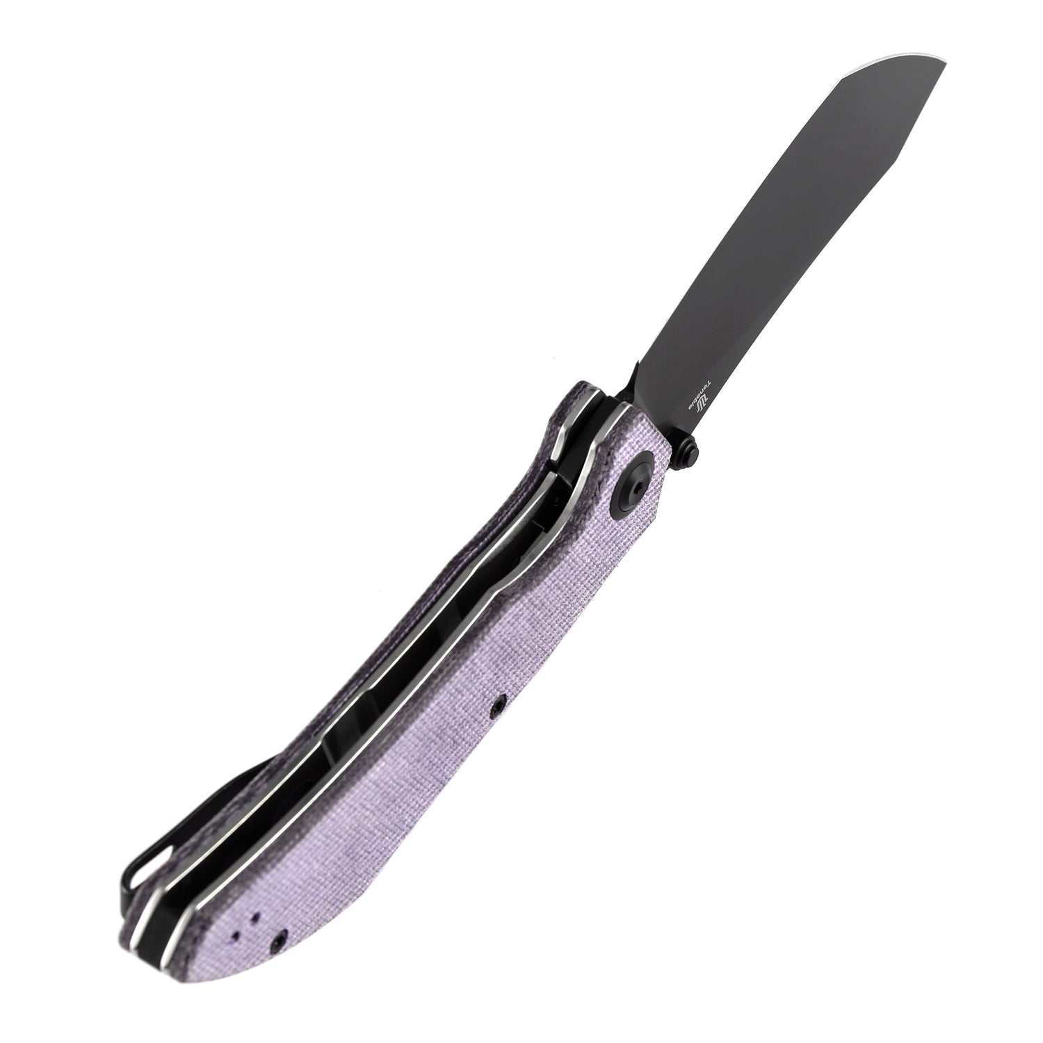 Tenable Tipper B1079A2 Blackwash Nitro-V Blade Purple Micarta Handle Liner Lock Folding Knife
