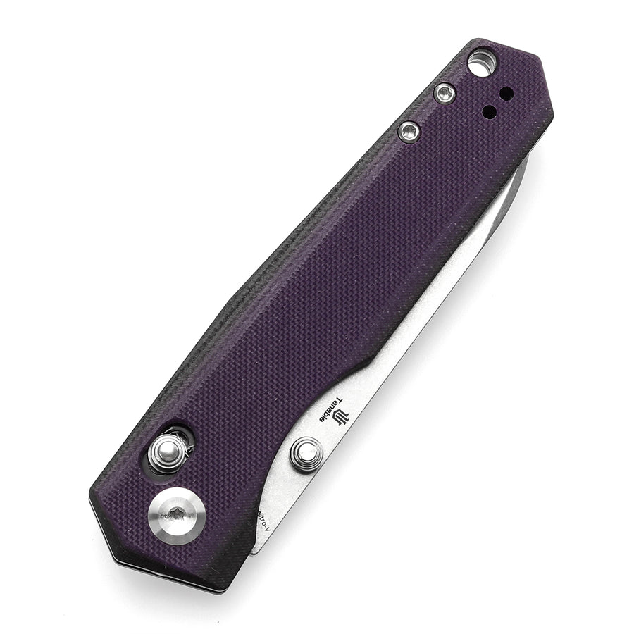 Tenable Beaver T1105V1 Nitro-V Blade Purple and Black G10 Handle Cross Bar Lock
