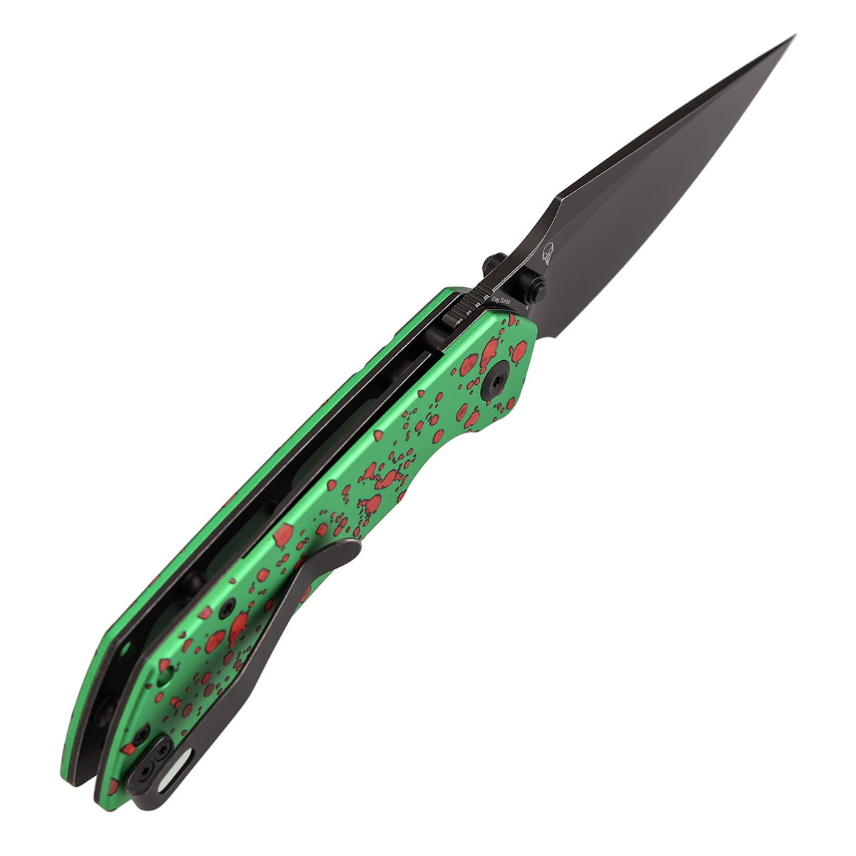 Tenable Fenrir B1034H22 Blackwash Nitro-V Blade Green Aluminum Handle Top Liner Lock Folding Knife