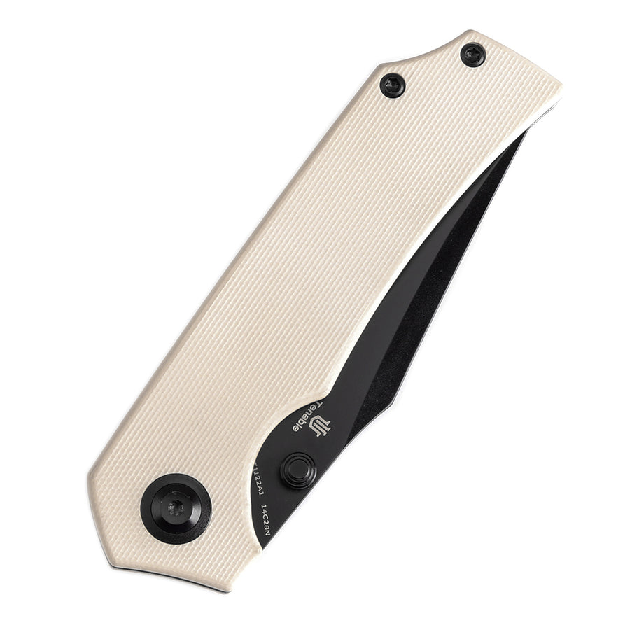 Tenable Fermi T1122A1 14C28N Blade White G10 Handle Liner Lock