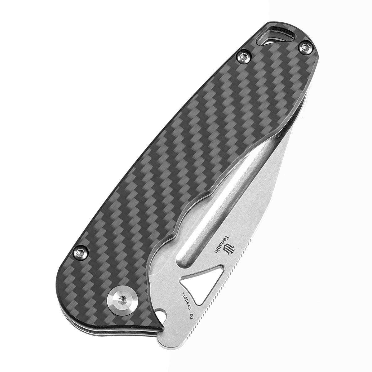 Tenable Bömbur T1054A3 Stonewashed D2 Blade Twill Carbon Fiber Handle Liner Lock Folding Knife