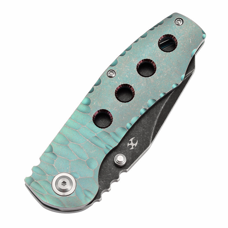 Kansept Caveman K1110A3 CPM-20CV Blade Titanium Handle Frame Lock Folding Knife