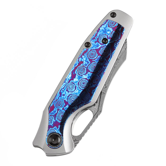 Kansept Tuckamore K1052A7 Folding Knife Damascus Blade Titanium + Timascus Handle Frame Lock