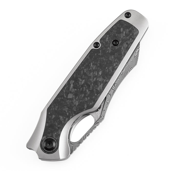 Kansept Tuckamore K1052A5 Folding Knife Damascus Blade Titanium + Carbon Fiber Handle Frame Lock