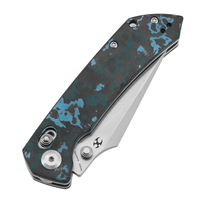 KANSEPT Fenrir K1034V2 CPM-S35VN Blade Arctic Storm Carbon Fiber Handle Crossbar Lock Knife