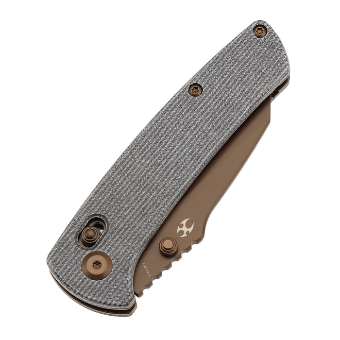 KANSEPT Main Street T1015V11 154CM Blade Micarta Handle Thumb Studs/Crossbar Lock Knife