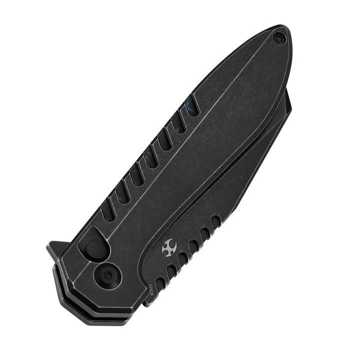 Kansept Kosame T1093F2 154CM Blade Blackwash Titanium with Blue Carbon Fiber Inlay Button Lock