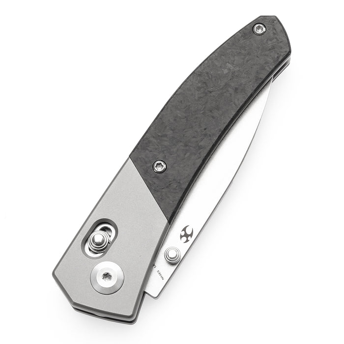 KANSEPT Dako K1101V1 CPM S35VN Blade Titanium with Shred Carbon Fiber Handle Cross Bar Lock