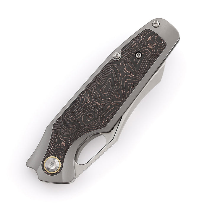 Kansept Tuckamore K1052A2 Folding Knife CPM-20CV Blade Titanium + Copper Carbon Fiber Handle Frame Lock