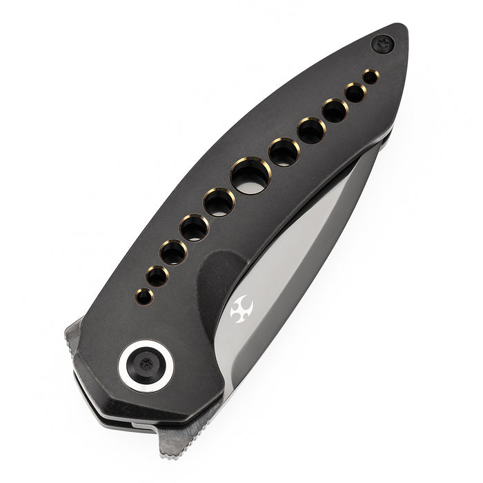 Kansept Knives ODD 21 K1077A6 CPM20CV Blade Titanium with Bronze Anodized Holes Handale Frame Lock