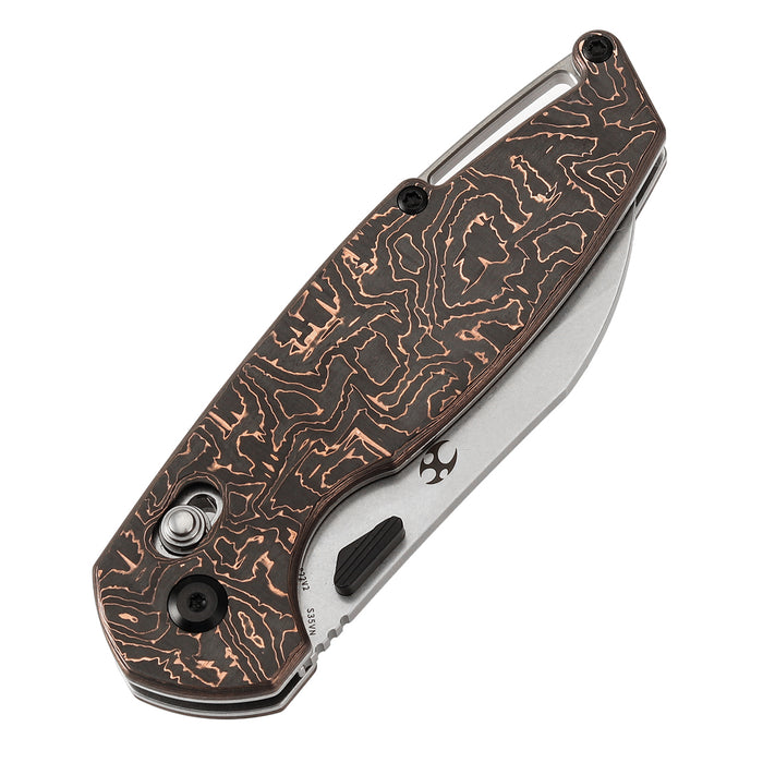 KANSEPT Model 6 K1022V2 CPM S35VN Blade Copper Carbon Fiber Handle Crossbar Lock Knife